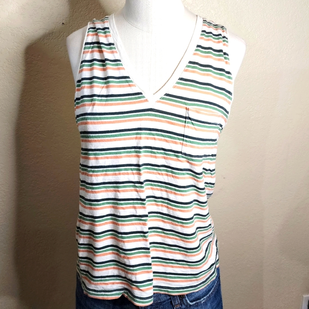 Madewell Striped Vneck Tank Top